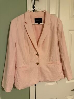 Banana Republic Pale Pink Linen-Blend Blazer